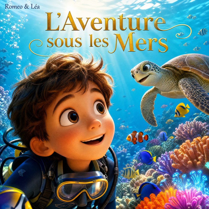 L'Aventure sous les Mers — livre personnalisé, Romeo & Léa
